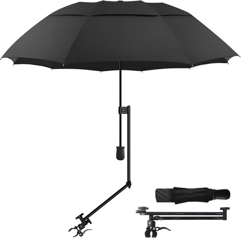 DUOUPA Patio Umbrellas UPF 50+ 360 ° Adjustable Shade Umbrella,Beach Umbrella with Universal Clamp,Beach Clamp on Umbrella,suitable for Patio,beach chairs,golf carts, wheelchairs,carts,bleachers,camping and fishing - Image 1